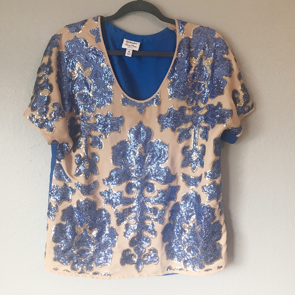 Sequin Evening Neiman Marcus Target Tracy Reese Blouse‎ Sz M